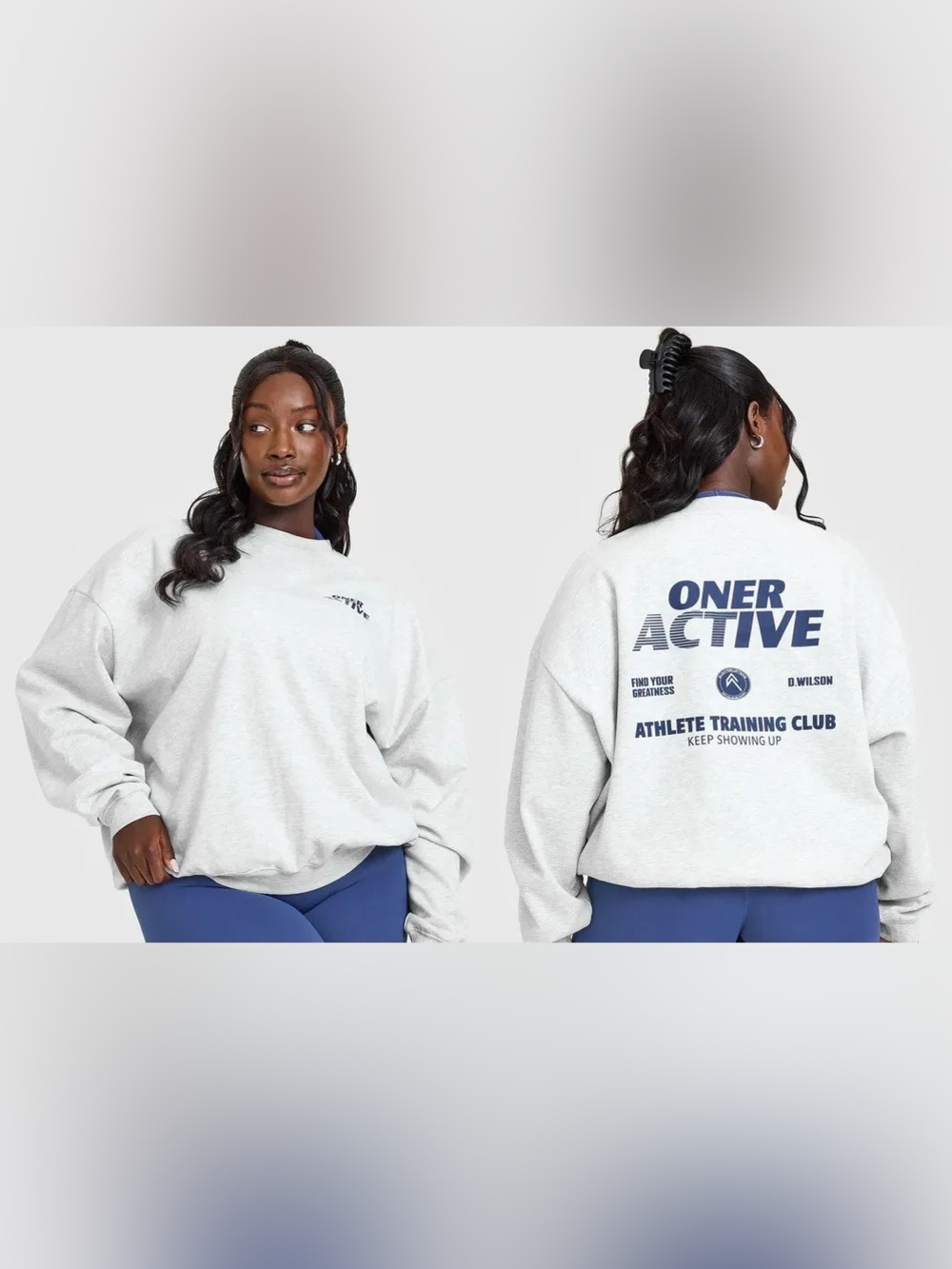 ONER ACTIVE Foundations Women's Crewneck Sweatshirt in Light Gray Marl